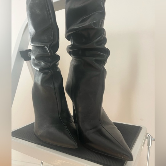 Zara genuine leather stiletto boots - Picture 2 of 6